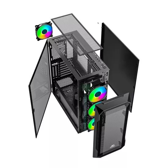 Ant Esports Gaming Cabinet ICE-410TG Black Type-c