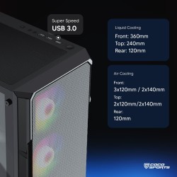 Coconut Gaming Cabinet Black Core 200M