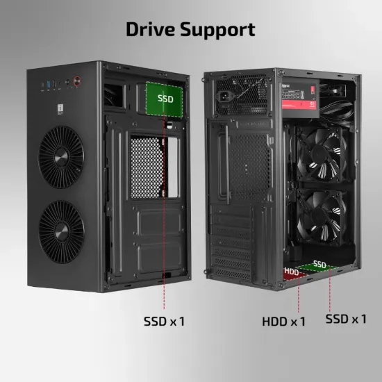 Iball Cabinet With Smps AT30C Black
