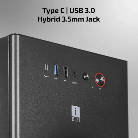 Iball Cabinet With Smps AT30C Black