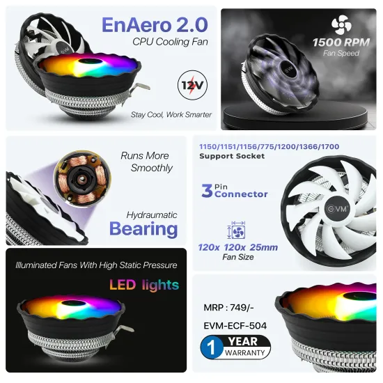 EVM EnAero 2.0 CPU Colling Fan (ECF-504)