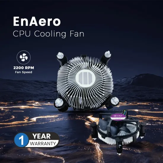 EVM EnAero CPU Colling Fan (Socket LGA 775 1150 1151 1155 1156 1200)