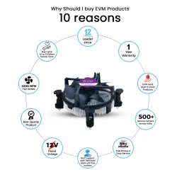 EVM EnAero CPU Colling Fan (Socket LGA 775 1150 1151 1155 1156 1200)