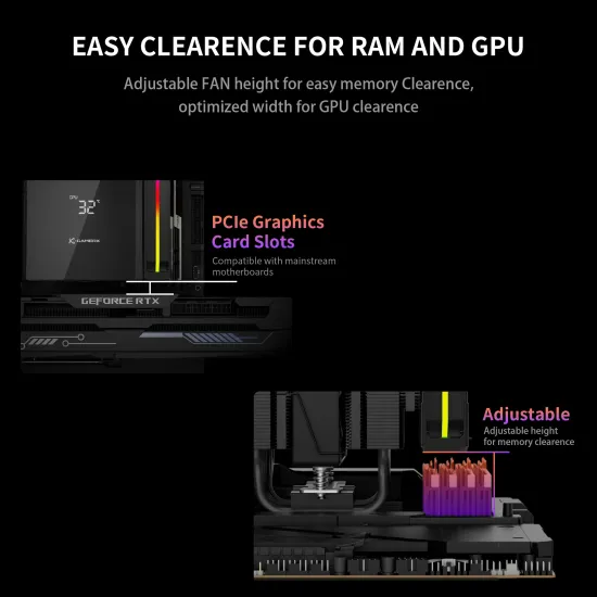 Ant Esports CPU Cooler Air V8 Digital ARGB
