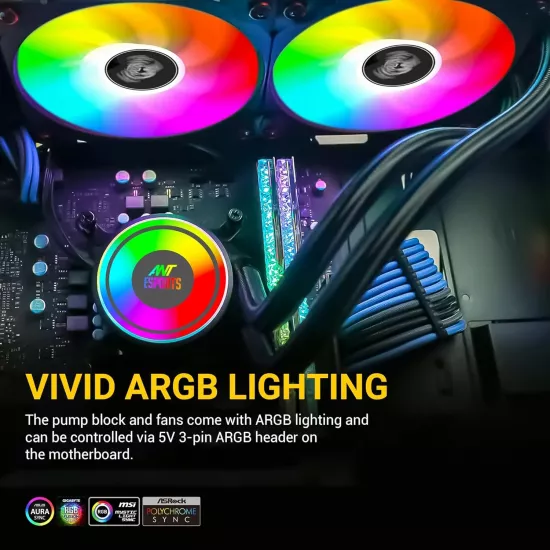 Ant Esports CPU Cooler Liquid ICE 360 ARGB Black