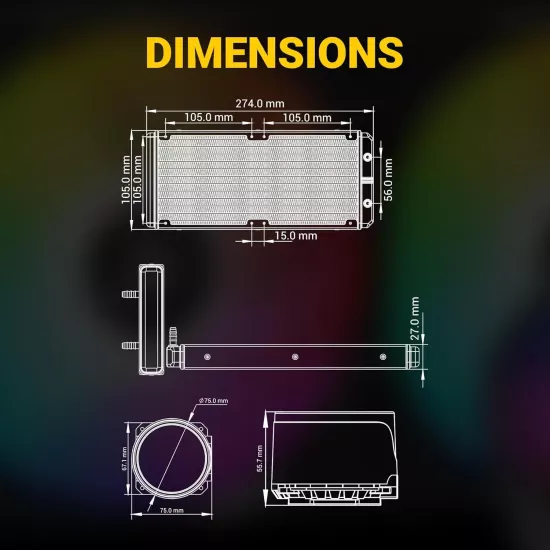 Ant Esports CPU Cooler Liquid ICE 360 ARGB Black