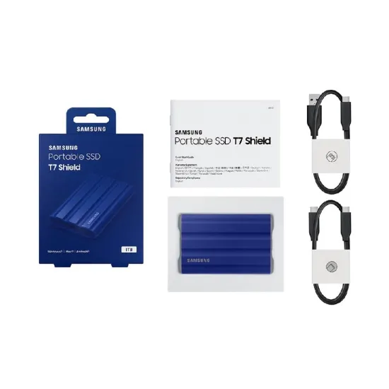 Samsung External SSD 1TB T7 Shield (With USB Type-C) Blue