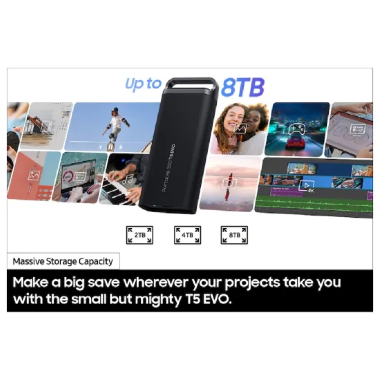 Samsung External SSD 4TB T5 EVO (With USB 3.2) Black