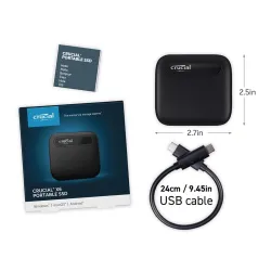 Crucial External SSD X6 2TB (With Type-C and USB 3.2)