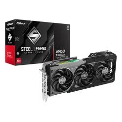 ASRock Graphic Card RX 9070 16GB DDR6 XT Steel Legend Dark Triple Fan