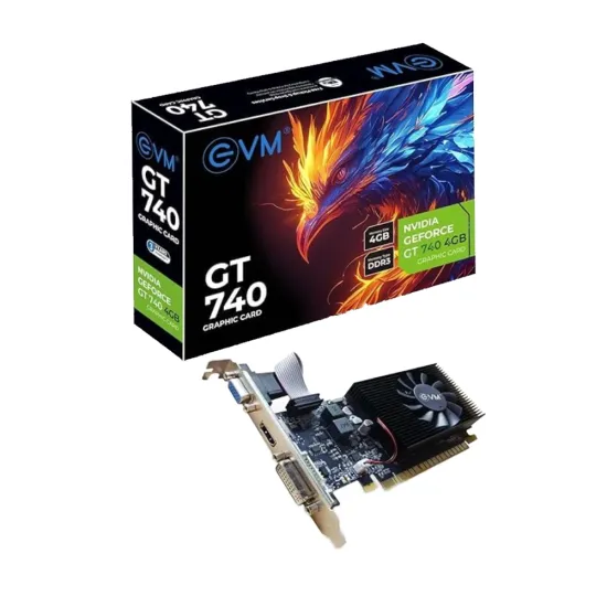 EVM Nvidia Graphic Card GT740 4GB DDR3 With HDMI, DVI, VGA Port
