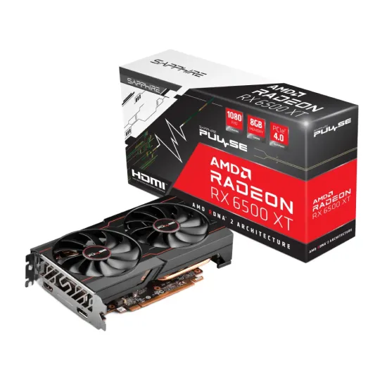 SAPPHIRE GRAPHIC CARD RADEON RX 6500 XT 8GB DDR6 GAMING OC (DUAL FAN)