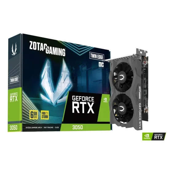 ZOTAC Nvidia Graphic Card RTX 3050 6GB DDR6 Gaming Twin Edge OC Dual Fan