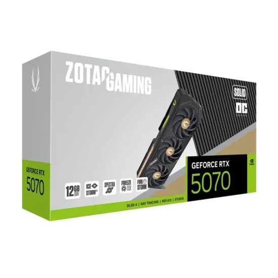 ZOTAC Nvidia Graphic Card RTX 5070 12GB DDR7 Gaming Solid OC Triple Fan
