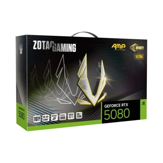ZOTAC Nvidia Graphic Card RTX 5080 16GB DDR7 Gaming AMP Extreme Infinity Ultra Triple Fan