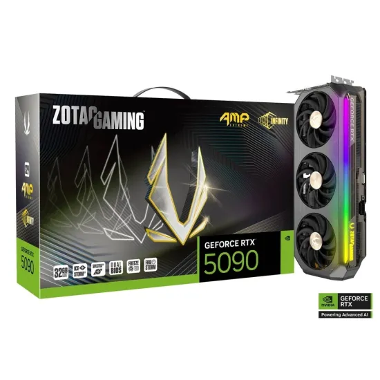 ZOTAC Nvidia Graphic Card RTX 5090 32GB DDR7 Gaming AMP Extreme Infinity Triple Fan