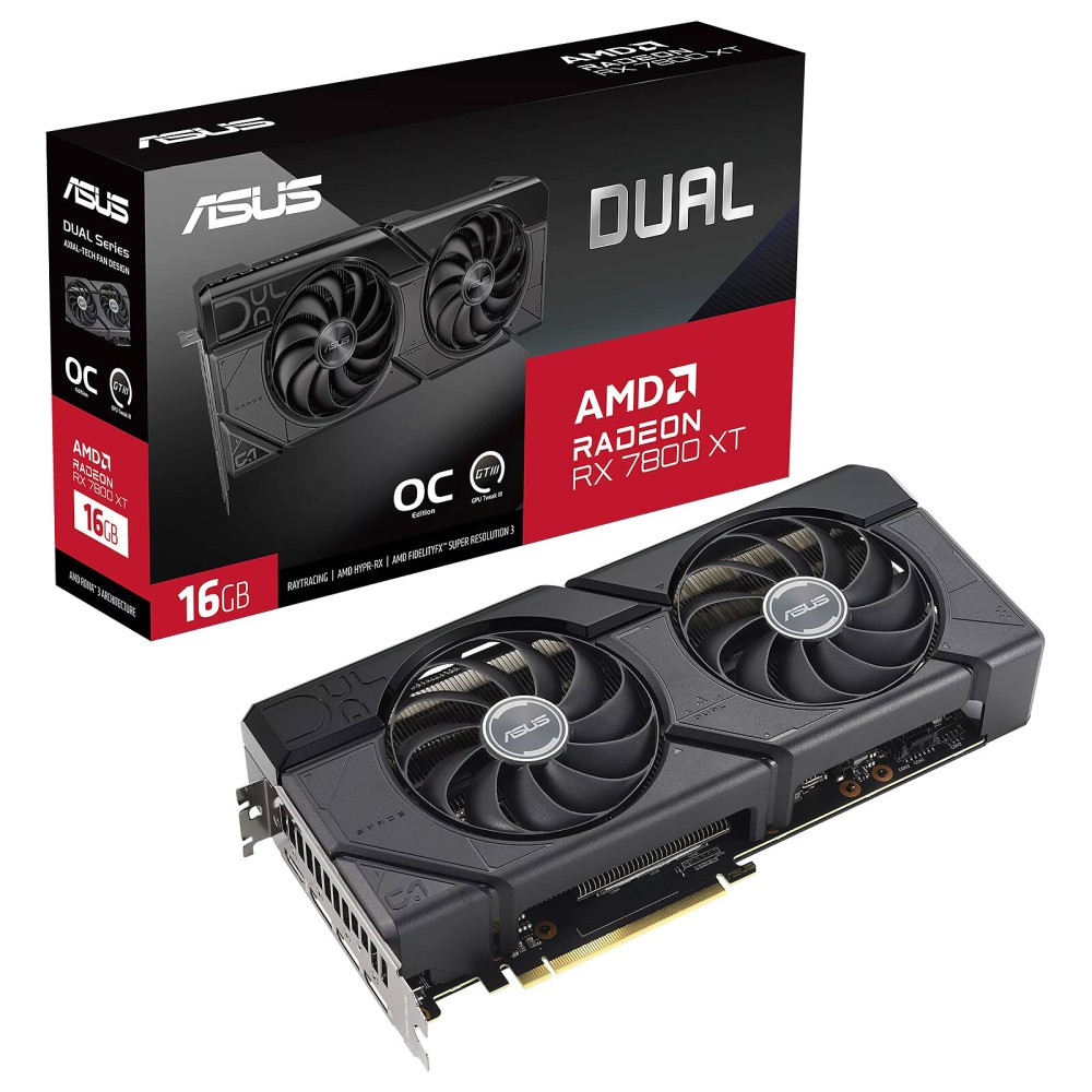 Asus AMD Radeon Graphic Card RX7800XT 16GB DDR6 OC Dual Fan ...