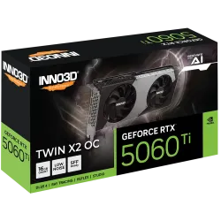 INNO3D Nvidia Graphic Card RTX 5060 Ti 16GB DDR7 Twin X2 OC Black Dual Fan