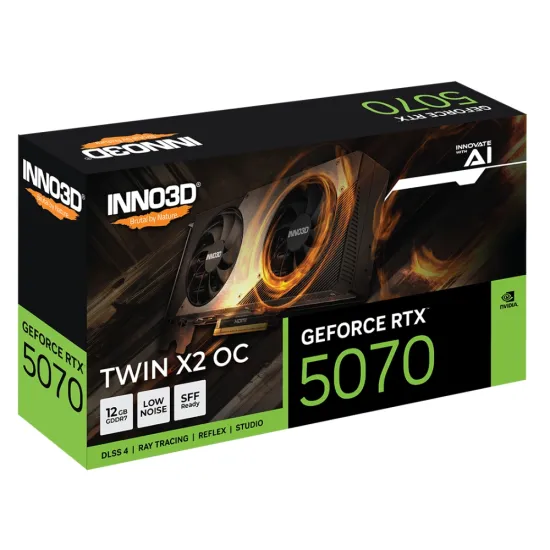 INNO3D Nvidia Graphic Card RTX 5070 12GB DDR7 Twin X2 OC Dual Fan