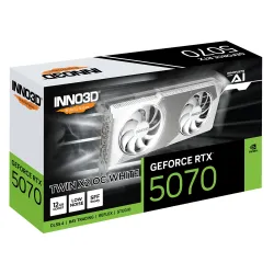 INNO3D Nvidia Graphic Card RTX 5070 12GB DDR7 Twin X2 OC White Dual Fan