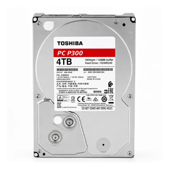 Toshiba Internal Desktop Hard Disk 4TB SATA 3.5 Inch (P300) Toshiba Internal Desktop Hard Disk 4TB SATA 3.5 Inch (P300)