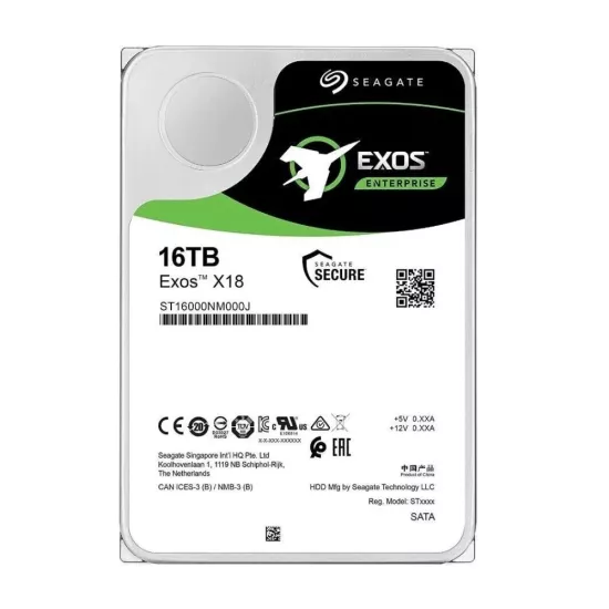 Seagate Exos X18 16TB Enterprise Data Center Hard Disk 3.5 Inch SATA