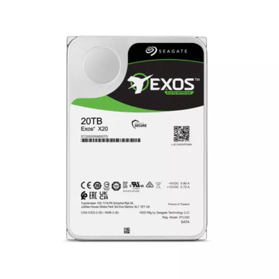 Seagate Exos X20 20TB Enterprise Data Center Hard Disk 3.5 Inch SATA