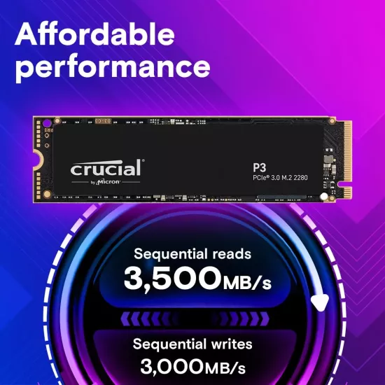Crucial P3 500GB NVMe Internal SSD