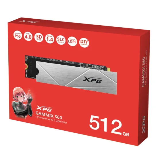 XPG INTERNAL SSD 512GB NVMe 2280 GAMMIX S60 Gen4