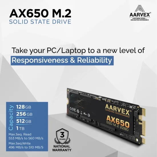 Aarvex AX650 256GB M.2 Internal SSD
