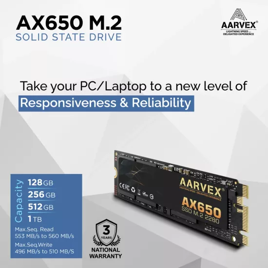 Aarvex AX650 512GB M.2 Internal SSD