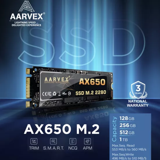 Aarvex AX650 512GB M.2 Internal SSD