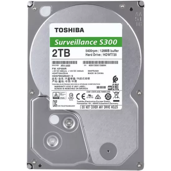 Toshiba 2TB SATA 3.5 Inch Surveillance CCTV Hard Disk