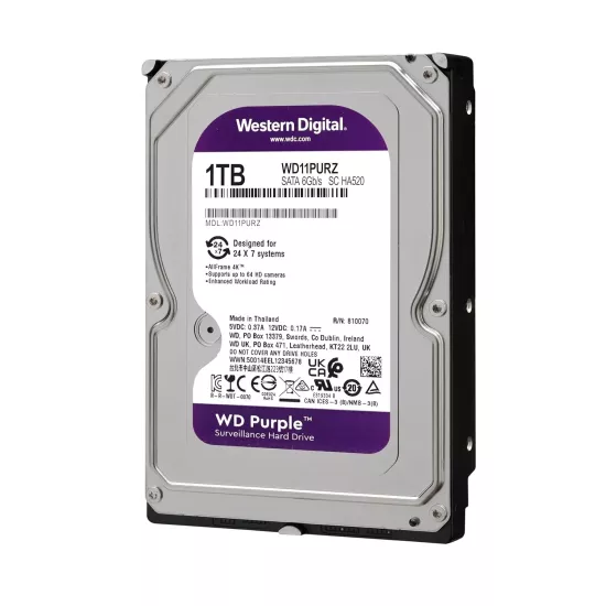 WD  1TB Purple SATA 3.5 Inch Surveillance CCTV Hard Disk