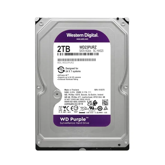 WD 2TB PURPLE SATA 3.5 Inch Surveillance CCTV Hard Disk