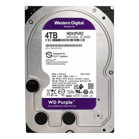 WD 4TB Purple SATA 3.5 Inch Surveillance CCTV Hard Disk