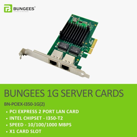BUNGEES PCI EXPRESS X1 1G 2 PORT LAN CARD