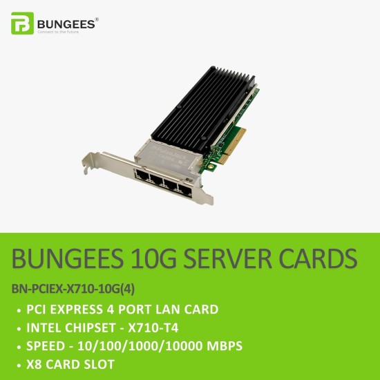 BUNGEES PCI EXPRESS X8 4 PORT LAN CARD