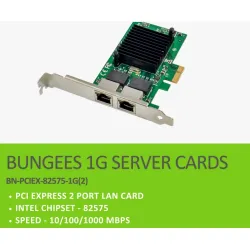 Bungees PCIe X1 To 2 Port Gigabit Lan Card 10/100/1000 Mbps Bungees PCIe X1 To 2 Port Gigabit Lan Card 10/100/1000 Mbps