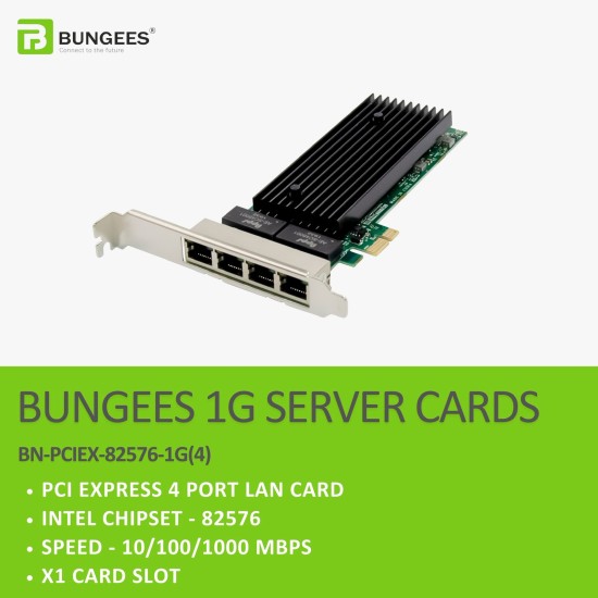 BUNGEES PCI EXPRESS X1 1G 2 PORT LAN CARD