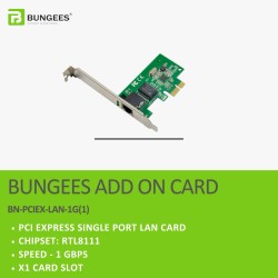 Bungees PCIe X1 To 1 Port Gigabit Lan Card 10/100/1000 Mbps