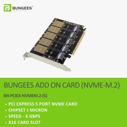 BUNGEES PCI EXPRESS X16 5 PORT NVME Add On Card