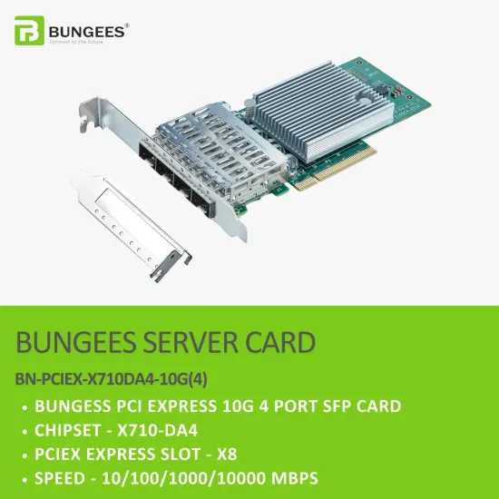 BUNGEES PCI EXPRESS X8 10G 4 PORT SFP CARD