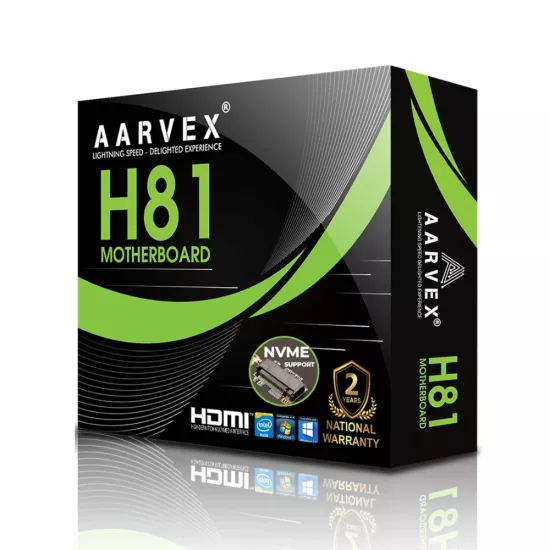 Aarvex Motherboard H81 DDR3 For 4th Gen with NVMe Slot