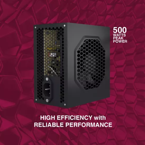 Fingers Desktop Power  500w Black Box-500