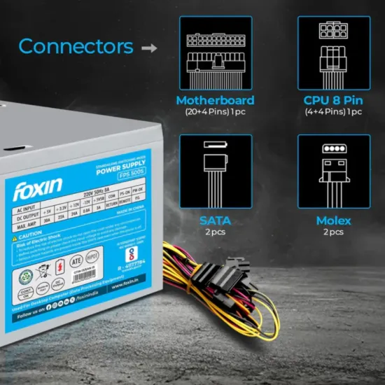 Foxin Desktop Power Supply 500w