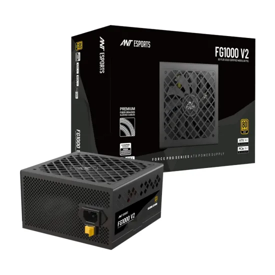Ant Esports Desktop Power Supply 1000w 80 Plus Gold Fully-Modular FG1000 V2