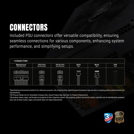 Ant Esports Desktop Power Supply 650w 80 Plus Gold Fully-Modular FG650 V2