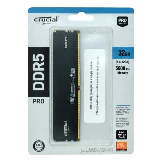 Crucial Desktop Ram 32GB DDR5 Pro 5600MHz