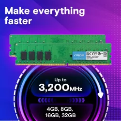 Crucial 16GB DDR4 3200MHz U-DIMM Desktop Ram